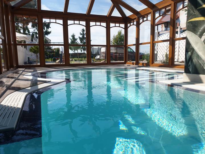 Luxurious hotel swimming pool with spa area Luxurious hotel swimming pool with spa area