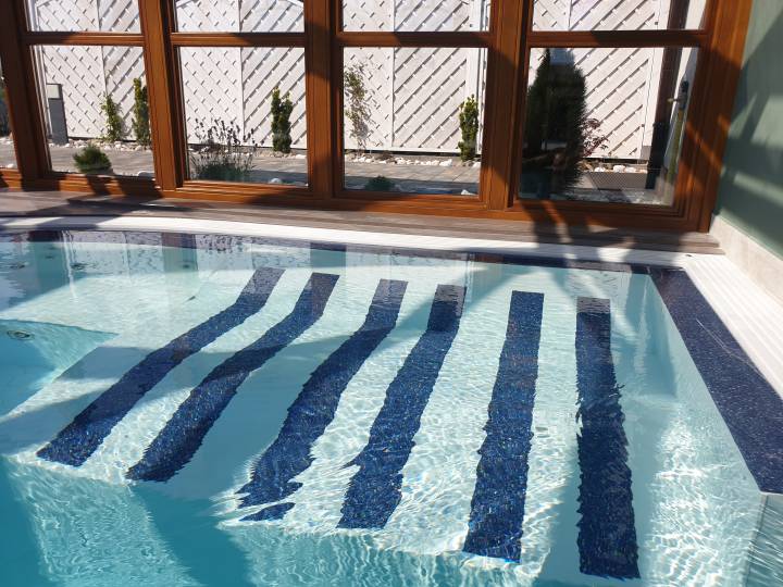 Hotel swimming pool - massage zone. Hotel swimming pool - massage zone.