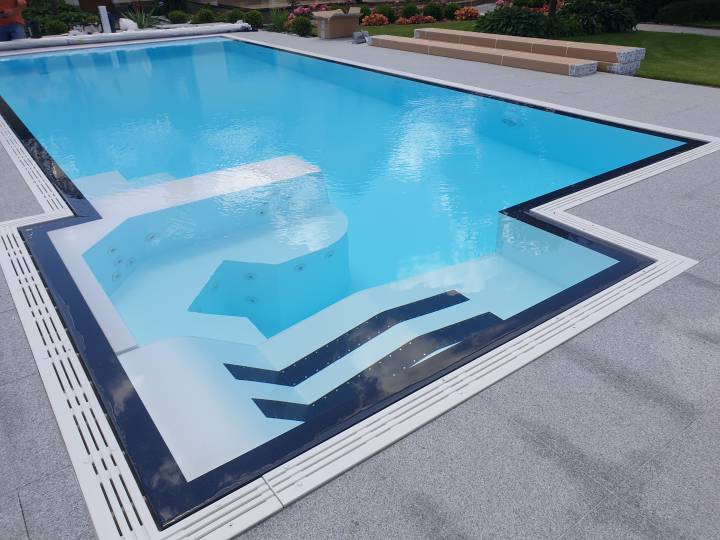 modern swimming pool with spa area modern swimming pool with spa area
